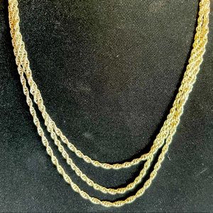 Triple strand 999 Silver Rope Necklace